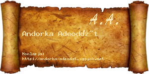 Andorka Adeodát névjegykártya